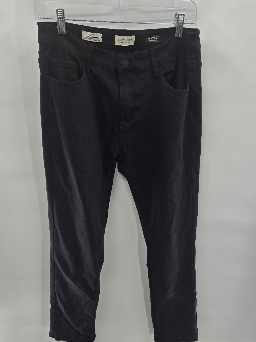 Scott James Men's Slim Fit 5-Pocket Pants Black 32x30